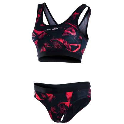 Orca Women's Bikini Swim Costume 2021 - Black/ Red - Front