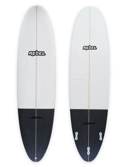Rebel Mini Mal Surfboard - Dark Grey Tail Dip - Full View