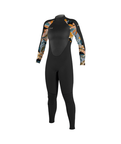 O'Neill Women's Epic 3/2mm Back Zip Summer Wetsuit in Black/Demiflor