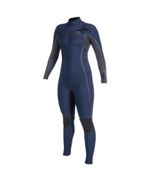 O'Neill Womens Hyperfreak Fire 3/2mm Chest Zip Summer Wetsuit in Navy/Shade
