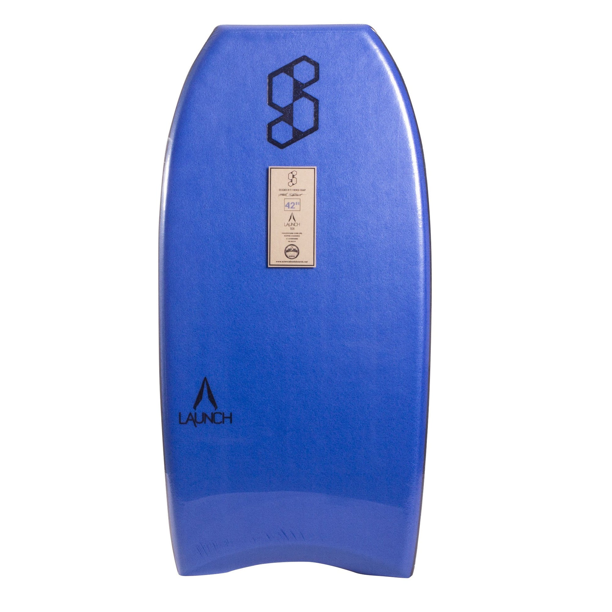 Science 42 Launch Tech Cresent Tail Bodyboard front - Blue Orange