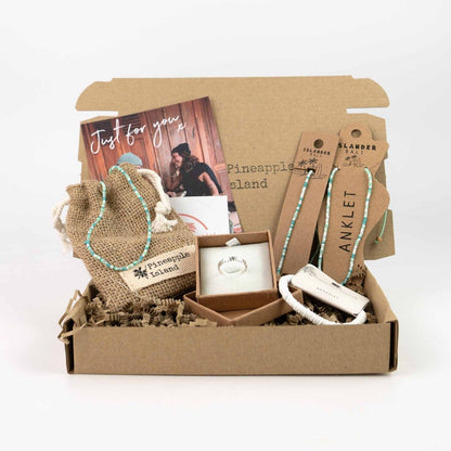 Pineapple Island Letterbox Box Gift Set for Her in Turquoise