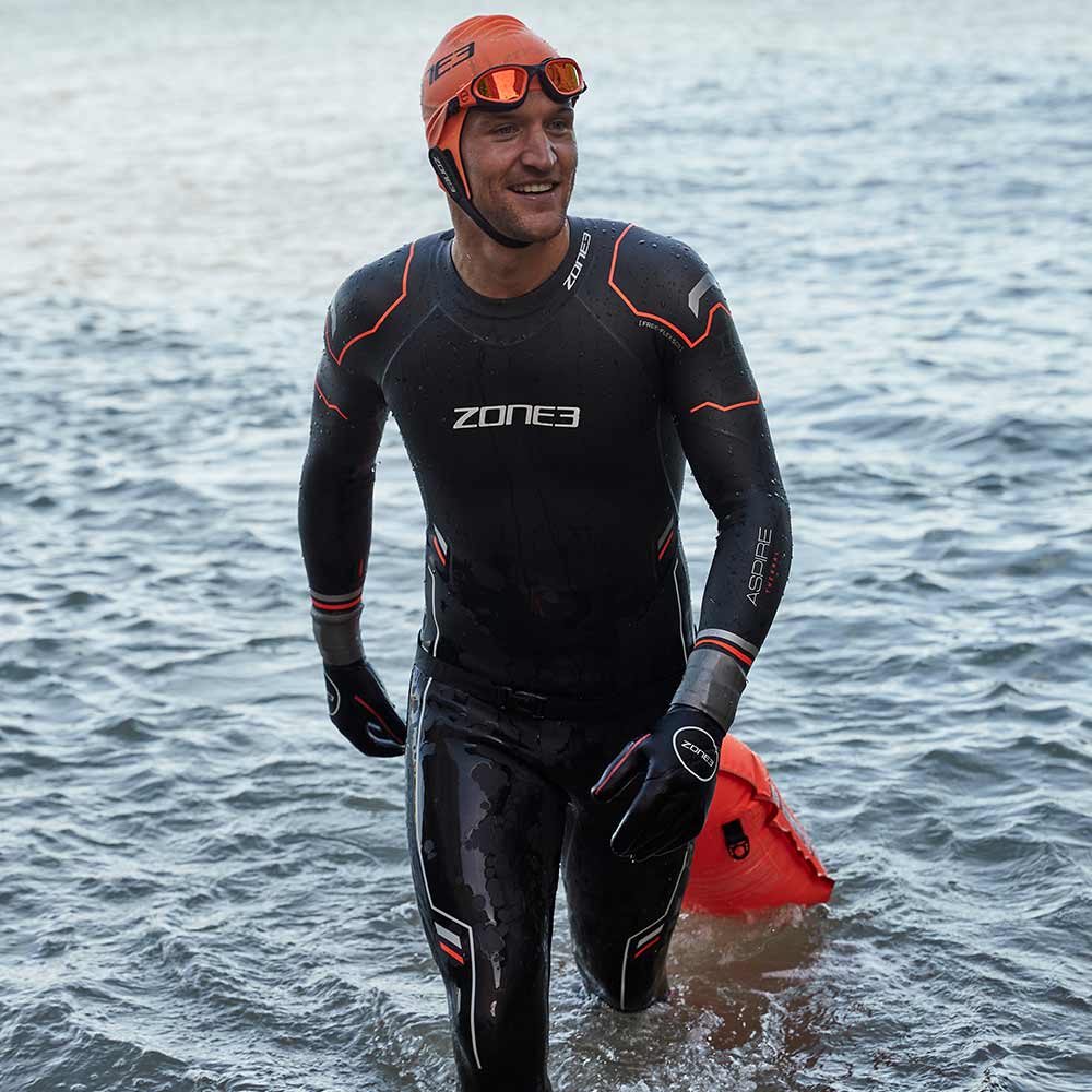 ZONE3 Men's Aspire Thermal Swim Wetsuit - Black/Orange