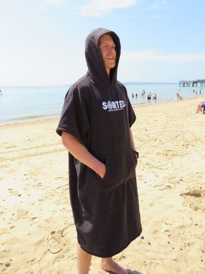 Sorted Surf Premium Hooded Changing Robe - Black