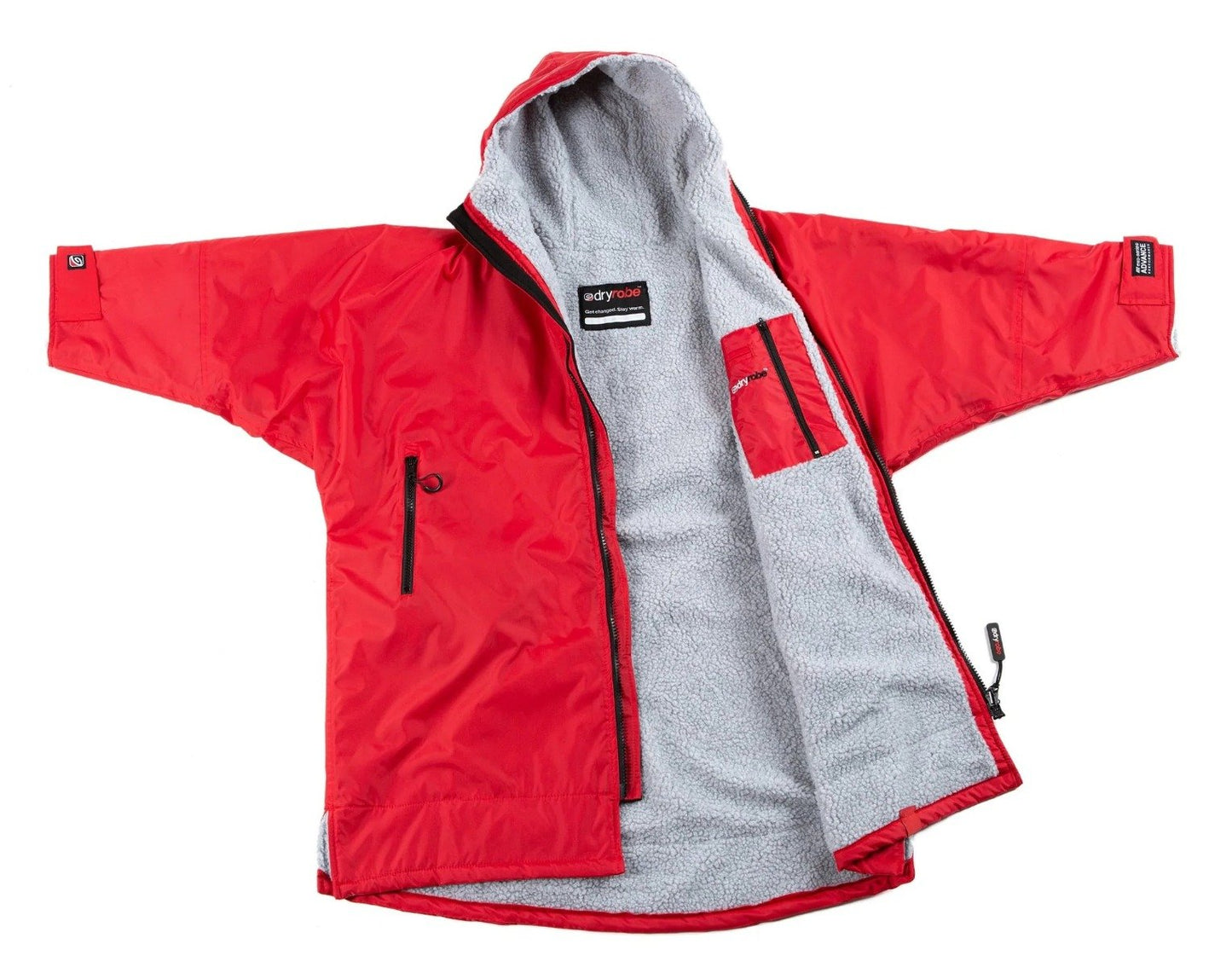 Dryrobe Advance Kids Long Sleeve - Age 10-13 - Red/Grey