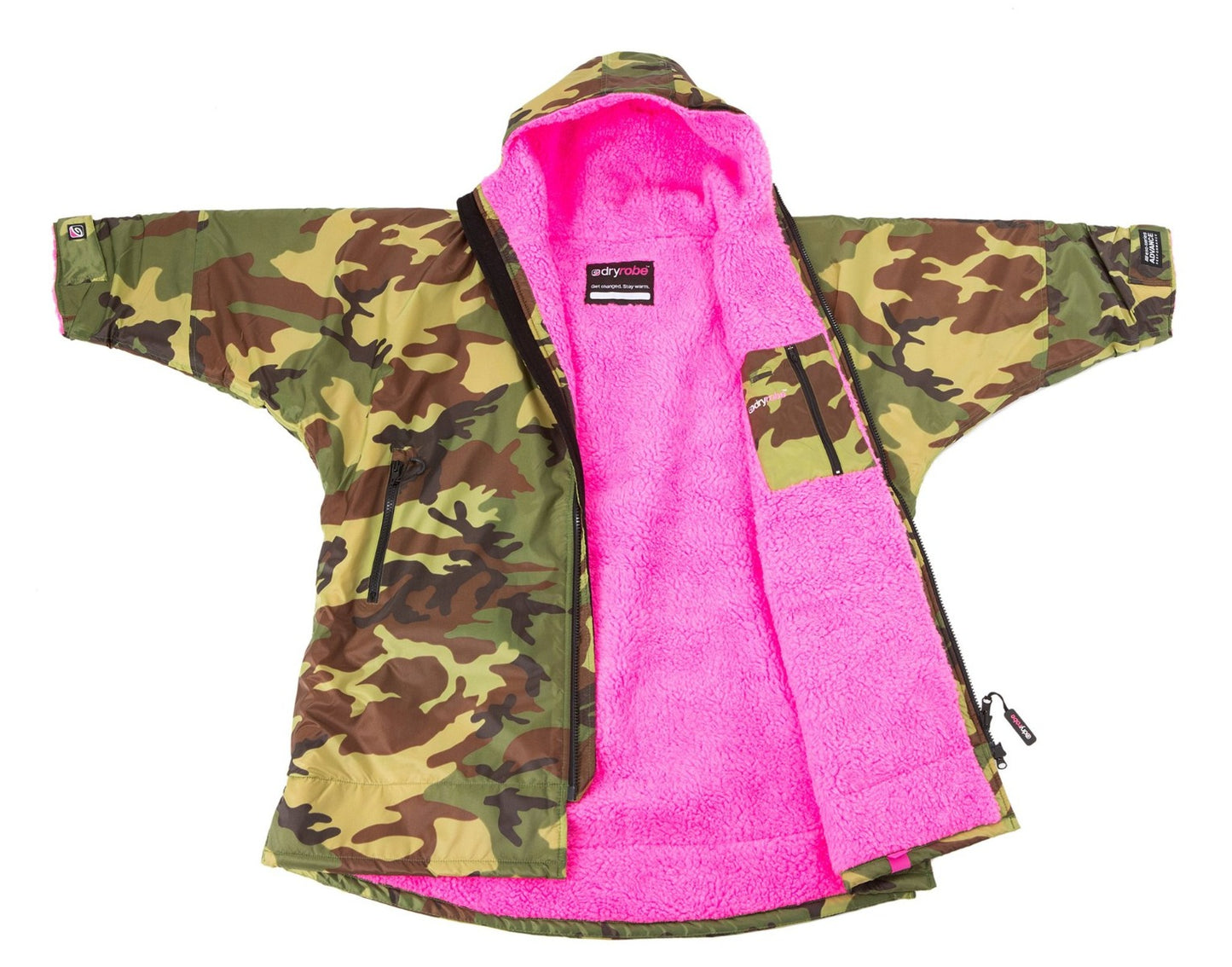 Dryrobe Kids Advanced Camo Pink Long Sleeve 2021 - Kids 10-14