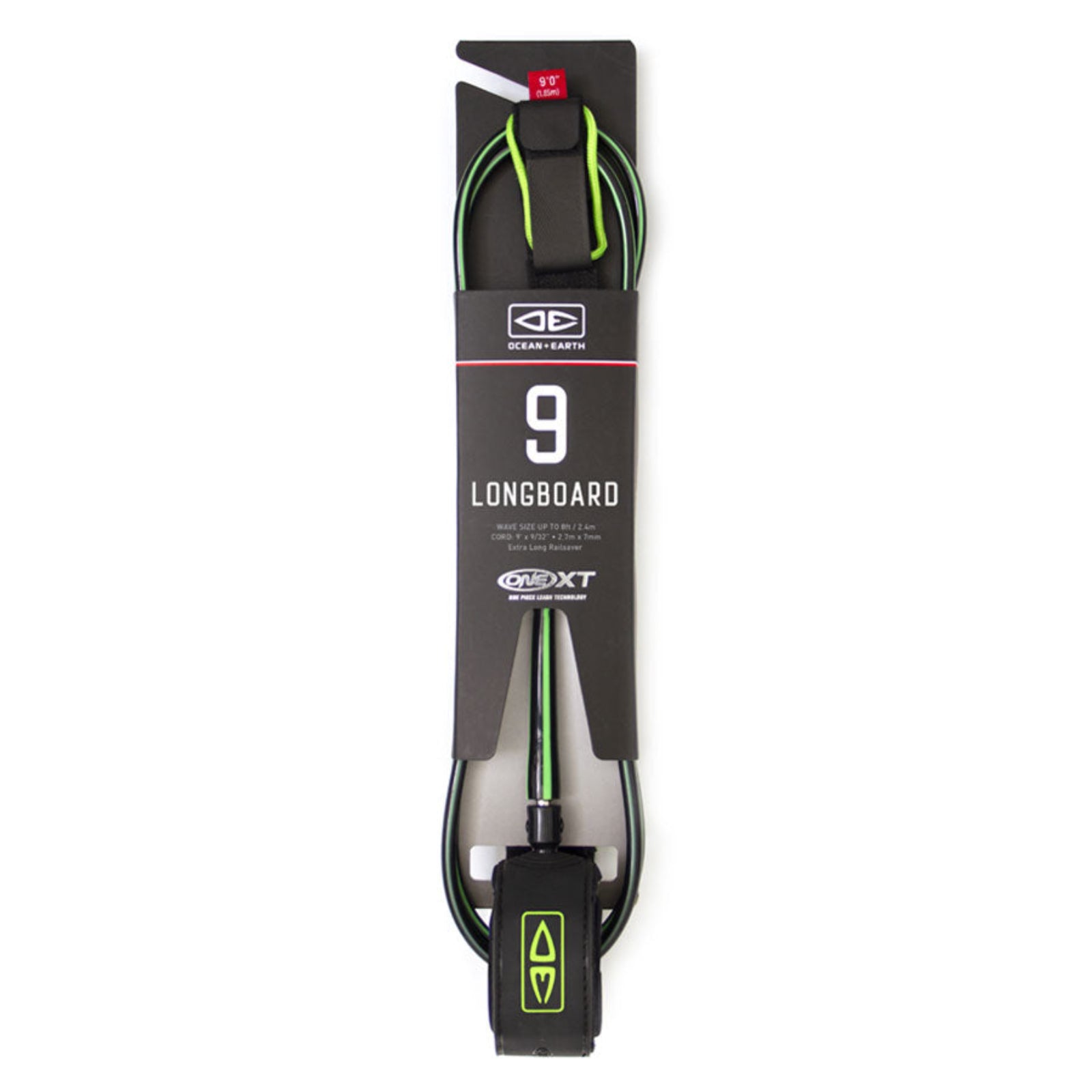 Ocean & Earth Premium OneXT 9ft Surfboard Leash - Lime
