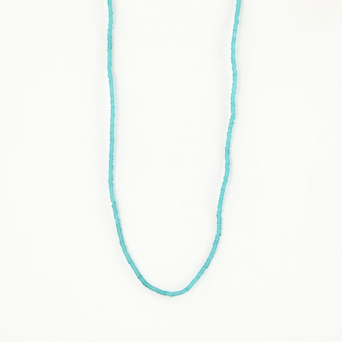 Pineapple Island Ka'anapali Frosted Glass Beaded Necklace in Blue