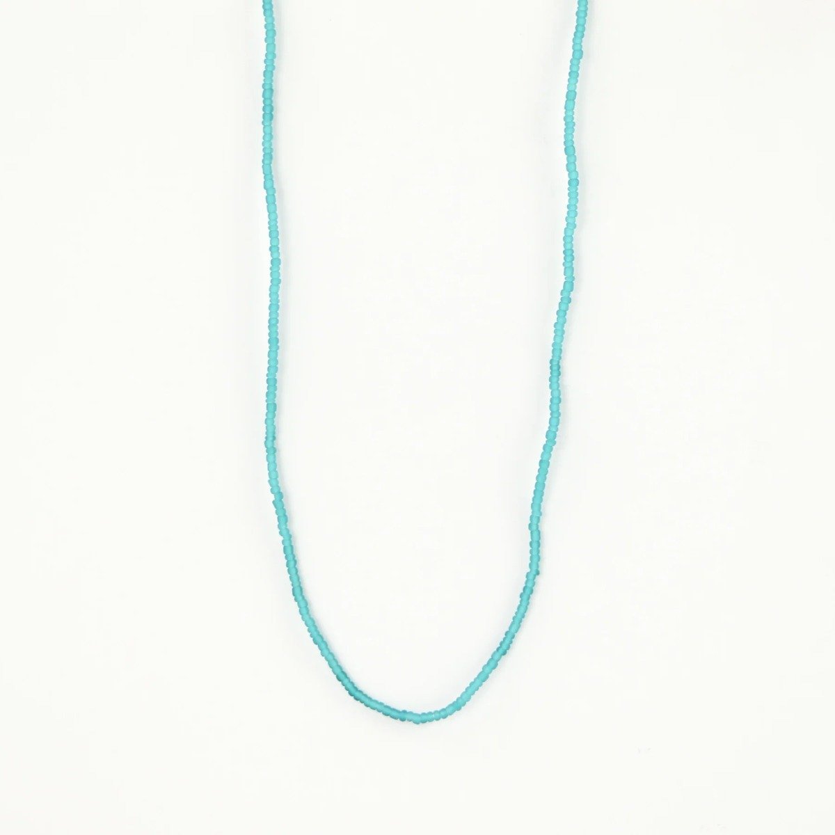 Pineapple Island Ka'anapali Frosted Glass Beaded Necklace in Light Blue