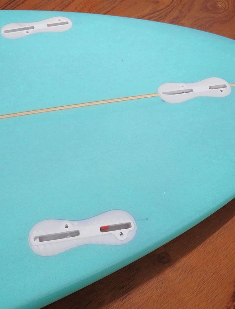 Rebel Mini Mal Surfboard - Light Blue Tail Dip - Tail