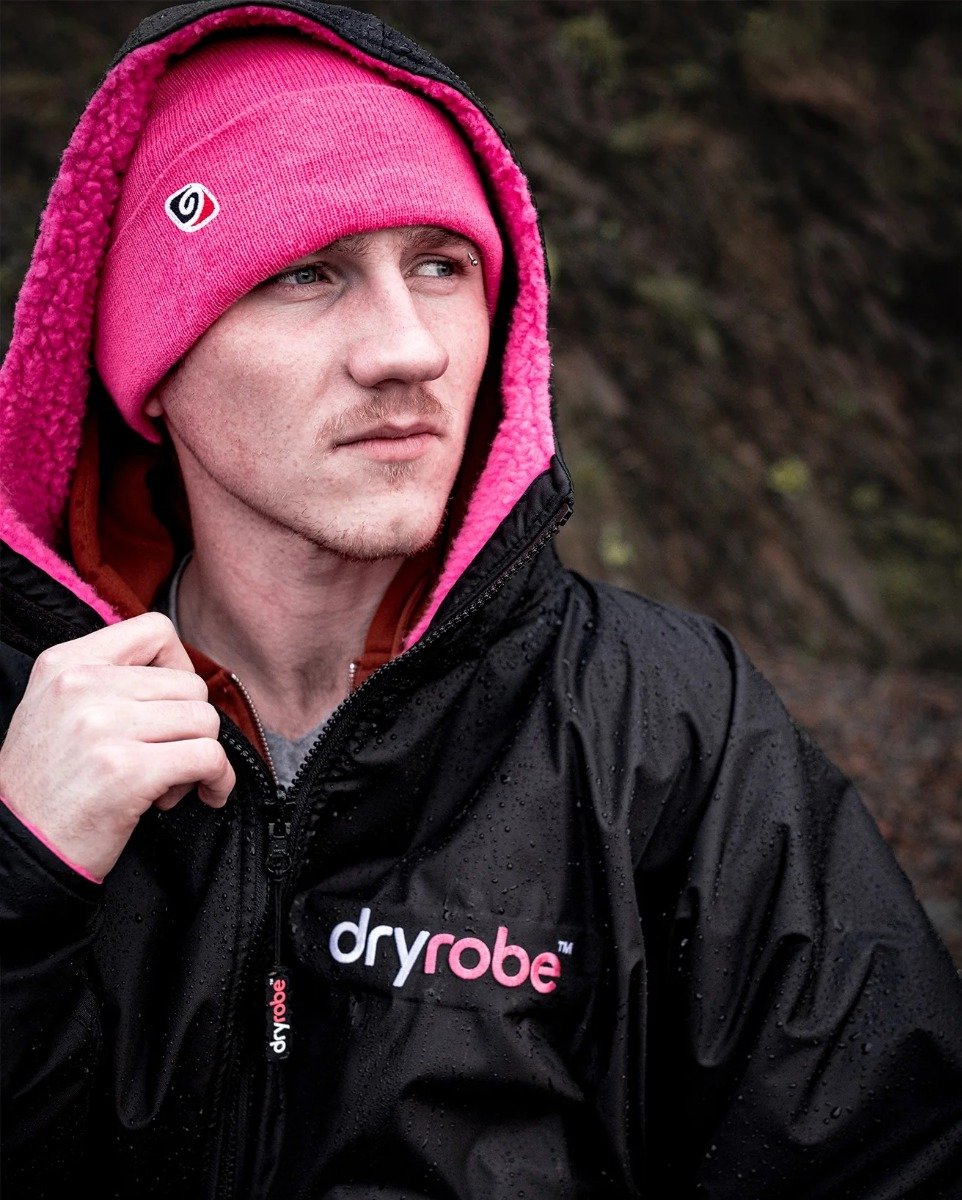 Dryrobe Advance Long Sleeve Changing Robe - Black/Pink