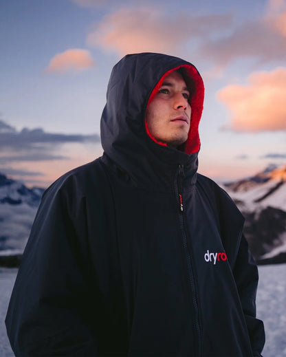 Dryrobe Advance Long Sleeve Adult Changing Robe - Black/Red