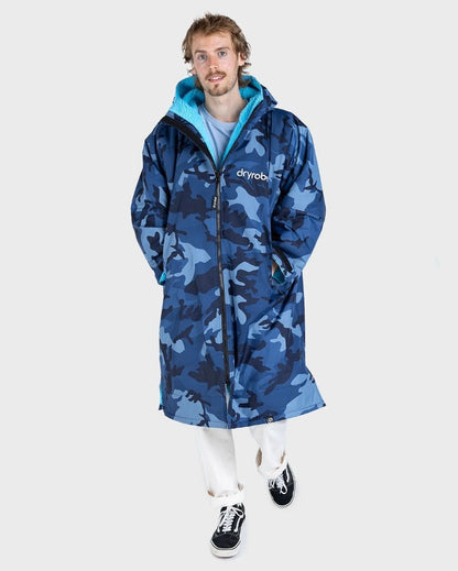 Dryrobe Advance Long Sleeve Changing Robe - Blue Camo / Blue