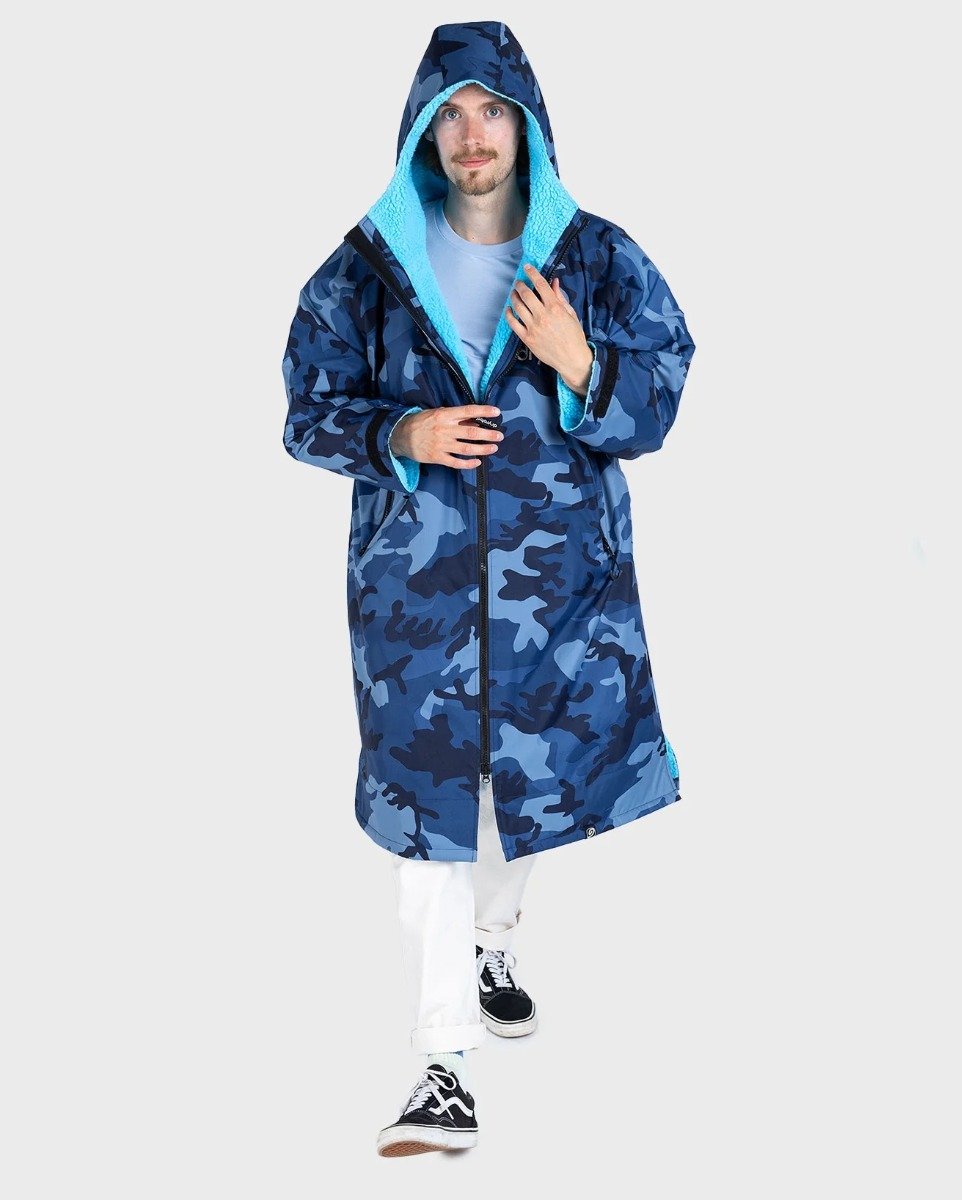 Dryrobe Advance Long Sleeve Changing Robe - Blue Camo / Blue