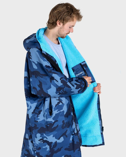 Dryrobe Advance Long Sleeve Changing Robe - Blue Camo / Blue