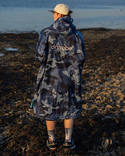 Dryrobe Advance Long Sleeve Changing Robe - Blue Camo / Blue