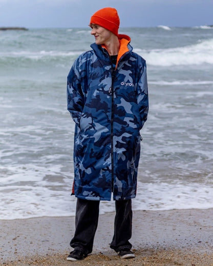 Dryrobe Advance Long Sleeve Changing Robe - Blue Camo / Orange
