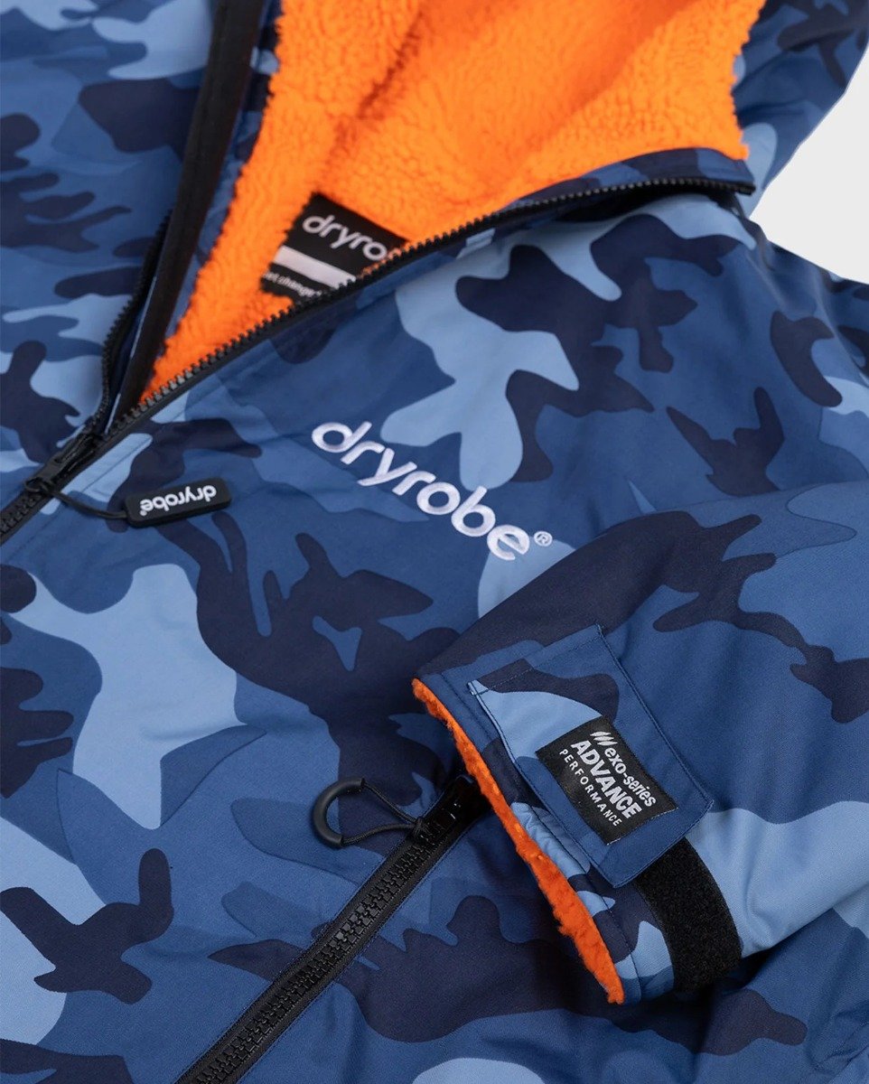 Dryrobe Advance Long Sleeve Changing Robe - Blue Camo / Orange