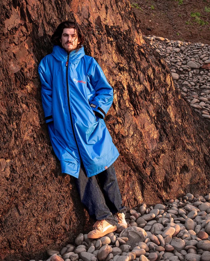 Dryrobe Advance Long Sleeve Changing Robe - Cobalt Blue / Black