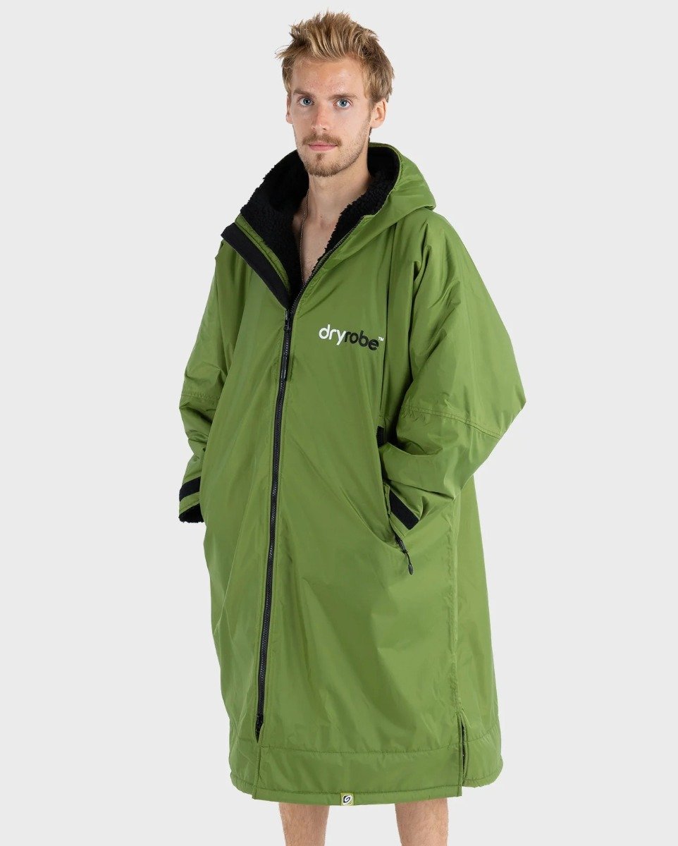 Dryrobe Advance Long Sleeve Changing Robe - Dark Green / Black