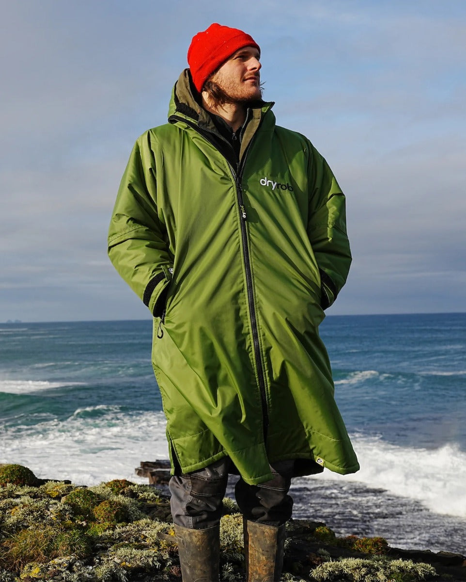 Dryrobe Advance Long Sleeve Changing Robe - Dark Green / Black