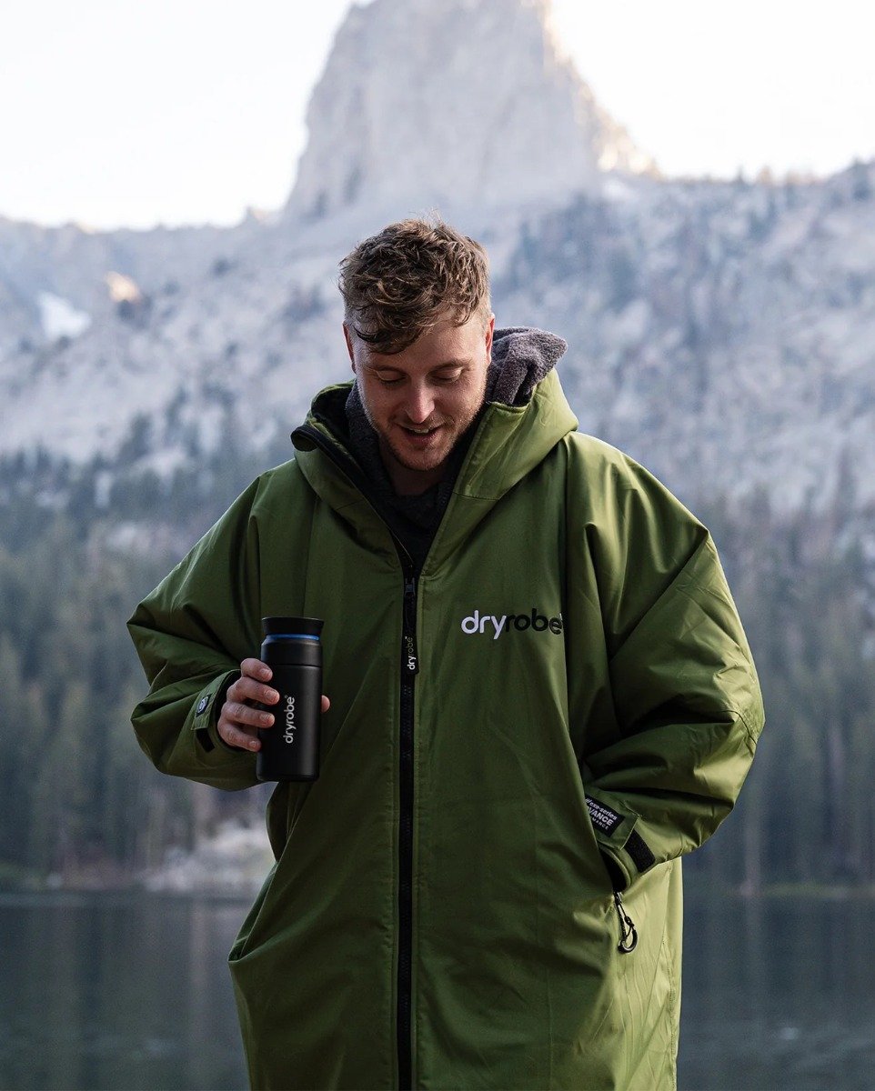 Dryrobe Advance Long Sleeve Changing Robe - Dark Green / Black