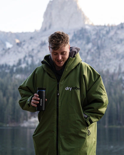 Dryrobe Advance Long Sleeve Changing Robe - Dark Green / Black