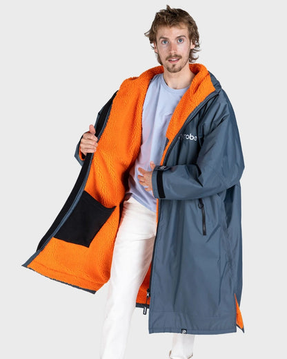 Dryrobe Advance Long Sleeve Changing Robe - Dark Grey / Orange