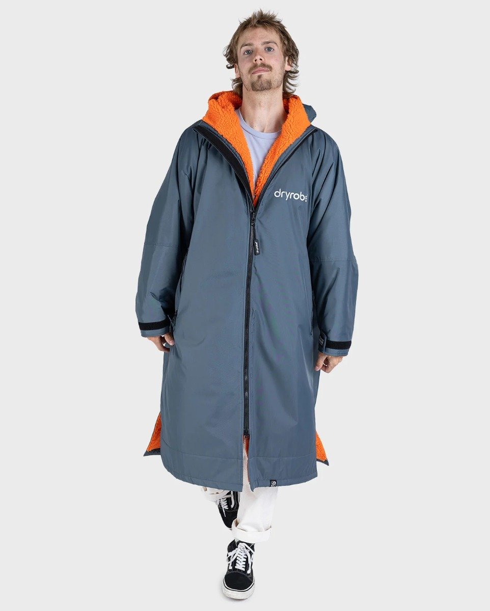 Dryrobe Advance Long Sleeve Changing Robe - Dark Grey / Orange