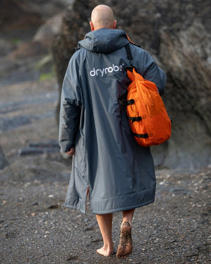 Dryrobe Advance Long Sleeve Changing Robe - Dark Grey / Orange