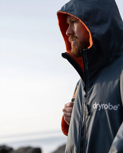 Dryrobe Advance Long Sleeve Changing Robe - Dark Grey / Orange