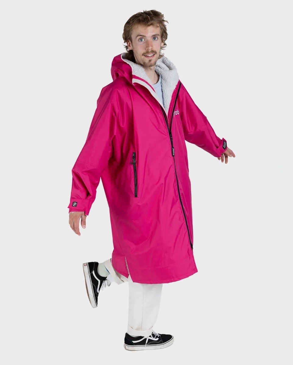Dryrobe Advance Long Sleeve Changing Robe - Pink / Light Grey