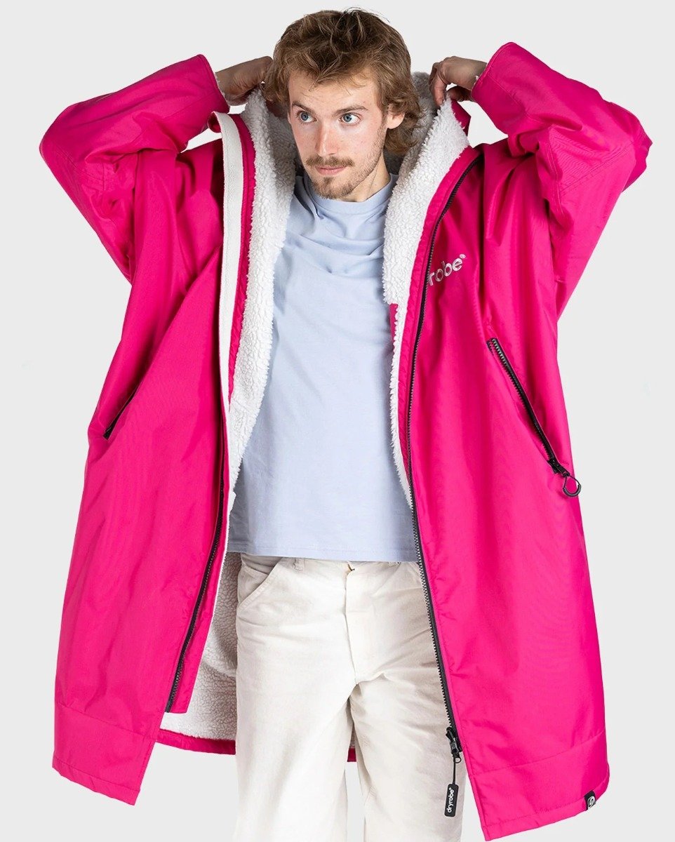 Dryrobe Advance Long Sleeve Changing Robe - Pink / Light Grey