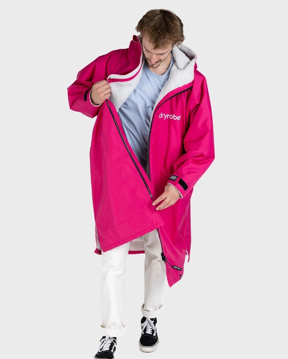 Dryrobe Advance Long Sleeve Changing Robe - Pink / Light Grey