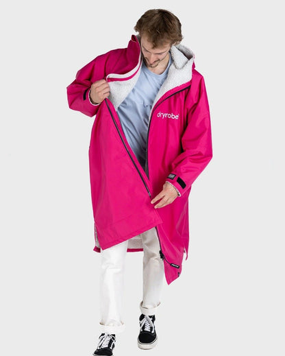 Dryrobe Advance Long Sleeve Changing Robe - Pink / Light Grey