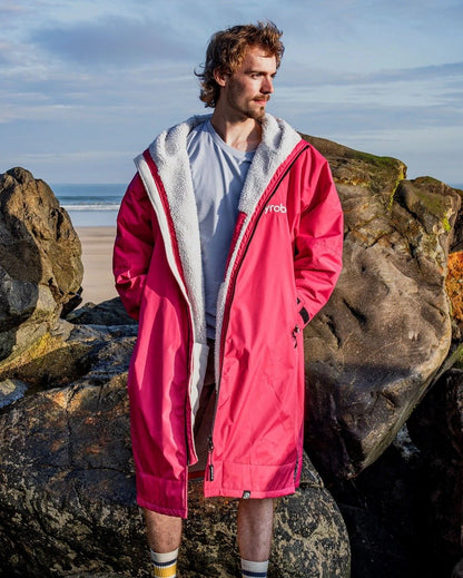 Dryrobe Advance Long Sleeve Changing Robe - Pink / Light Grey
