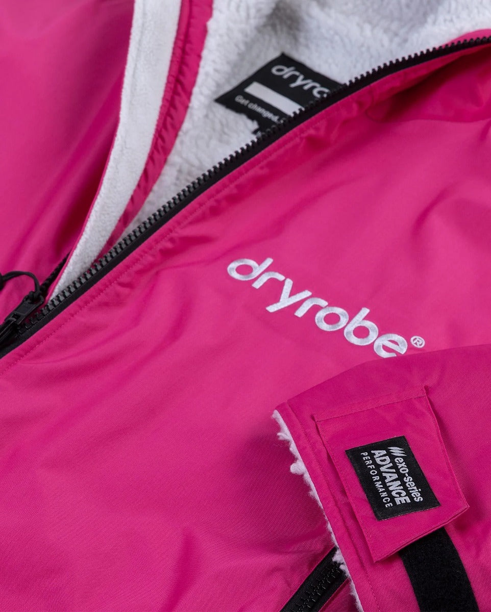 Dryrobe Advance Long Sleeve Changing Robe - Pink / Light Grey