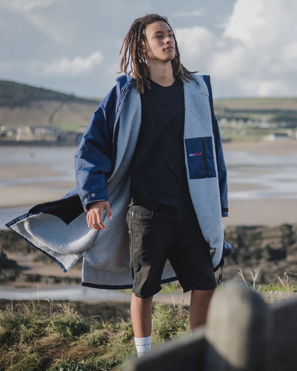 Dryrobe Advance Long Sleeve Change Robe - Navy / Grey
