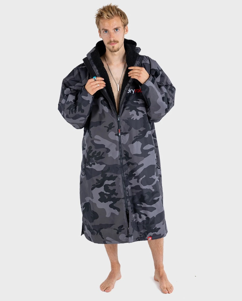 Dryrobe Advance Long Sleeve Changing Robe - Black / Camo