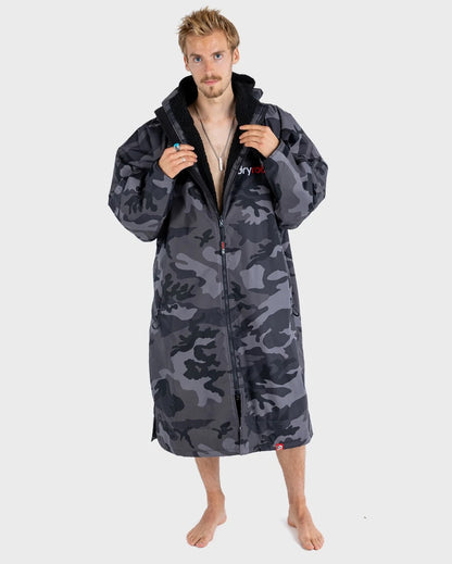 Dryrobe Advance Long Sleeve Changing Robe - Black / Camo