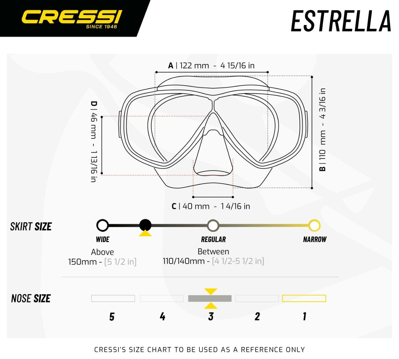 Cressi Estrella Adult Snorkel Mask - Clear/Blue