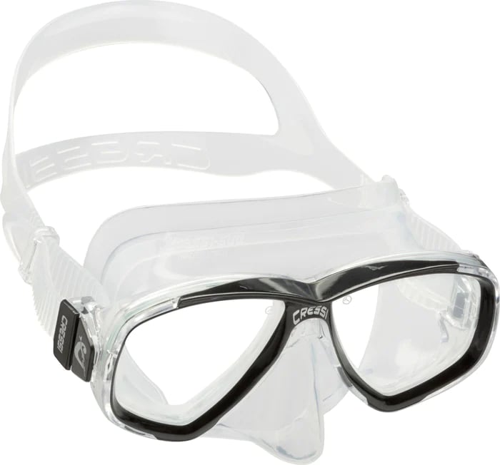Cressi Perla Swim Adult Snorkel Face Mask in Clear/Black