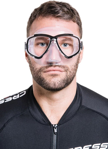 Cressi Perla Swim Adult Snorkel Face Mask - Clear/Black