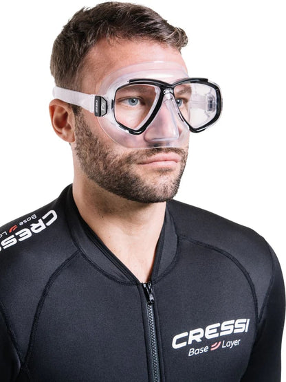 Cressi Perla Swim Adult Snorkel Face Mask - Clear/Black