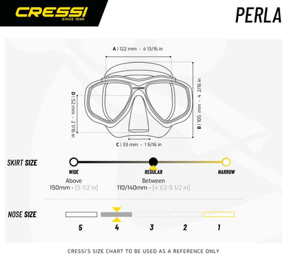 Cressi Perla Swim Adult Snorkel Face Mask - Clear/Pink