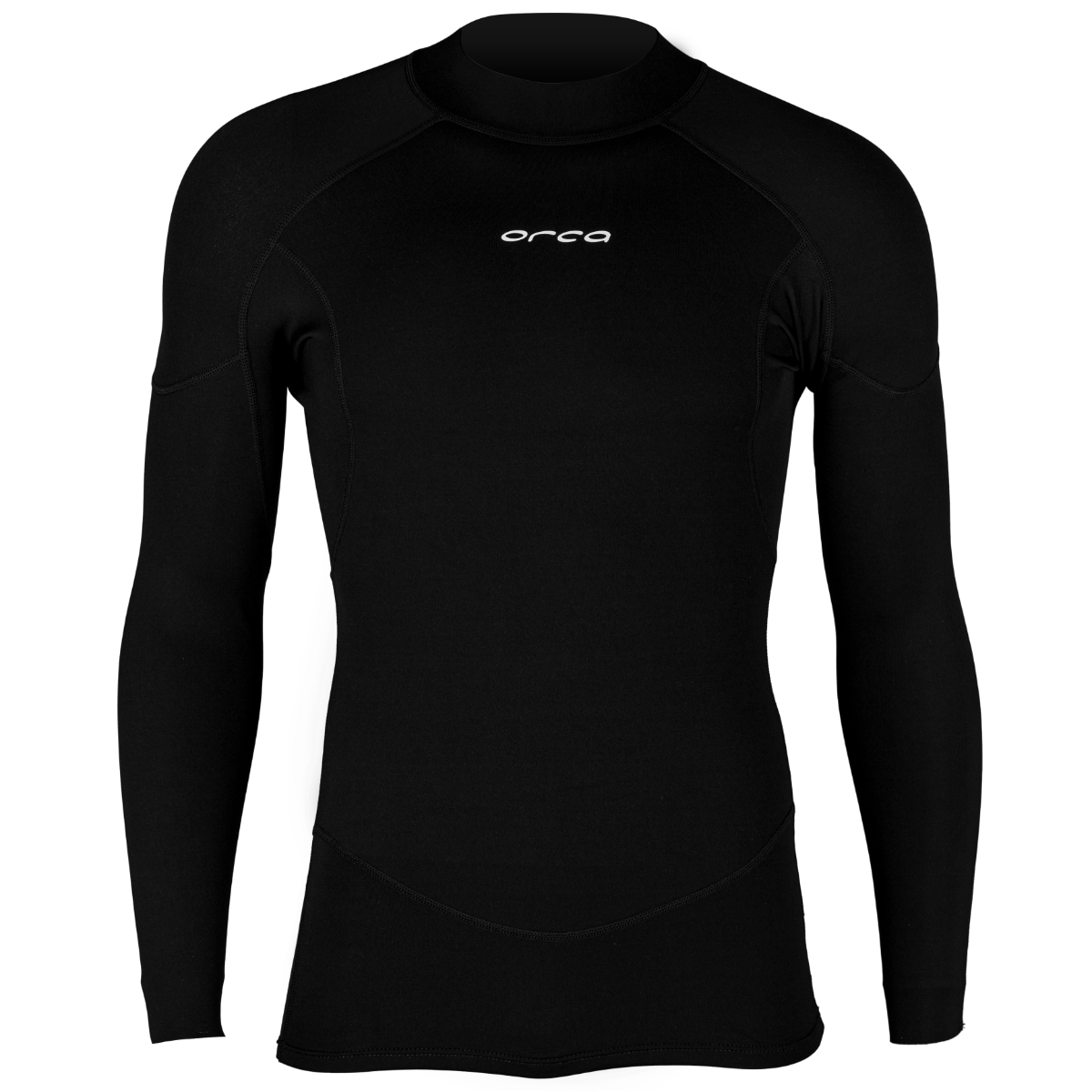 Orca Base Layer Mens Long Sleeve Rash Vest - Black - Front