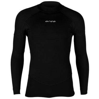 Orca Base Layer Mens Long Sleeve Rash Vest - Black - Front