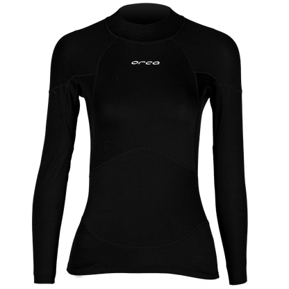 Orca Base Layer Womens Long Sleeve Rash Vest - Black - Front