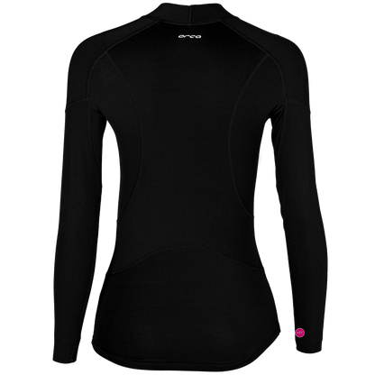Orca Base Layer Womens Long Sleeve Rash Vest - Black - Back
