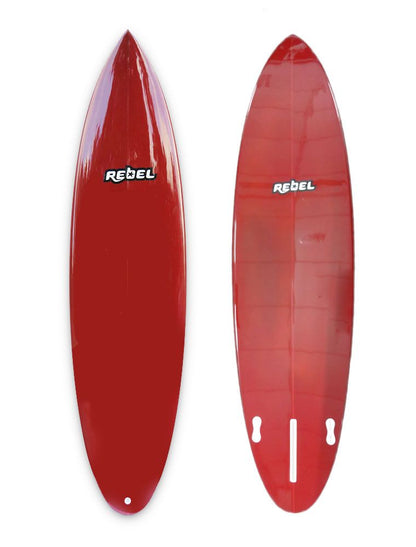 Rebel Mid Length Surfboard - Resin Burgundy - Full View